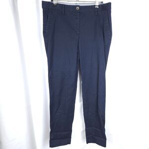 Talbots Womens 6P Petite 32x27 Navy Blue Mid-Rise Girlfriend Chino Pants